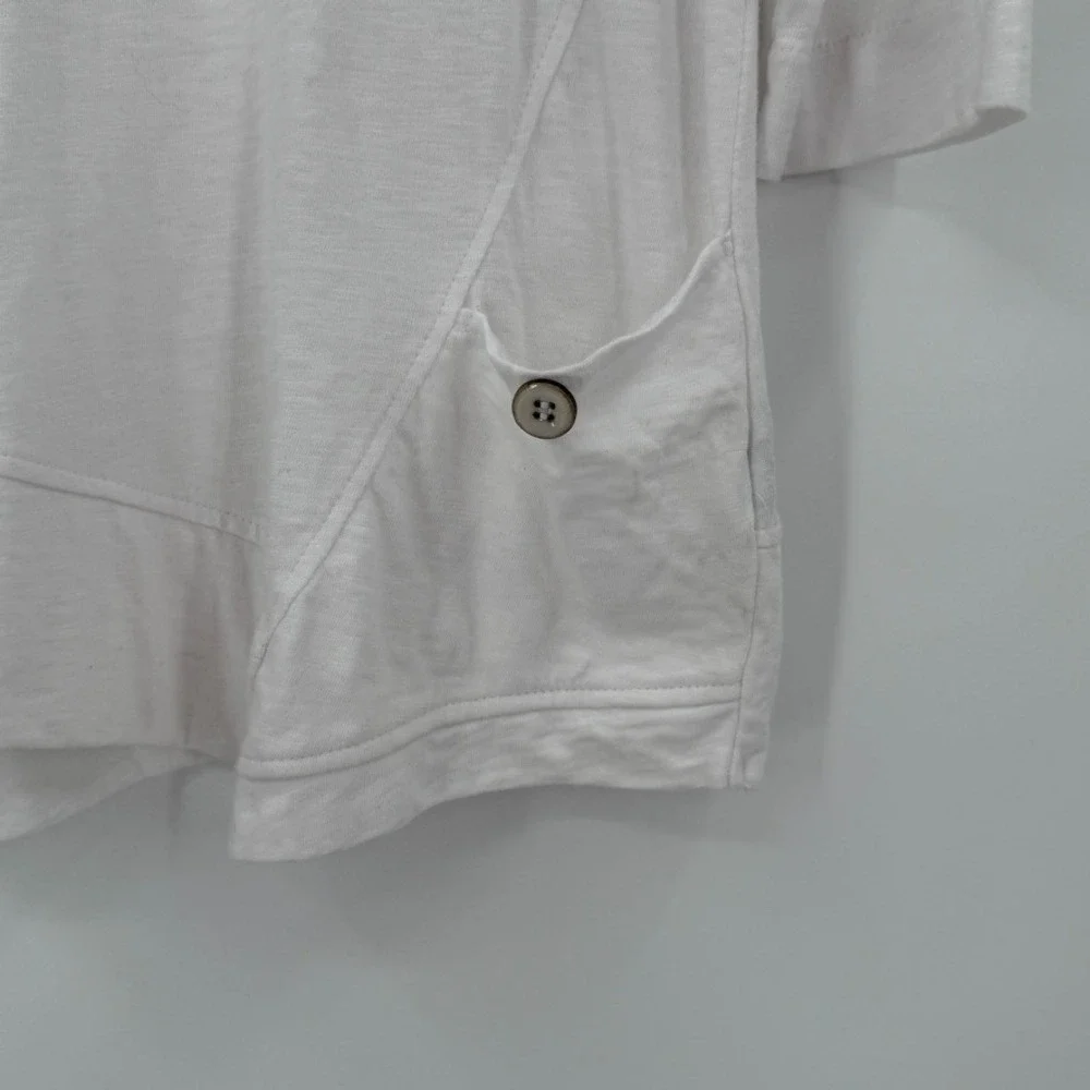 Habitat Womens Slub Cotton Asymmetrical Tunic Top Size XS White Minimalist‎
